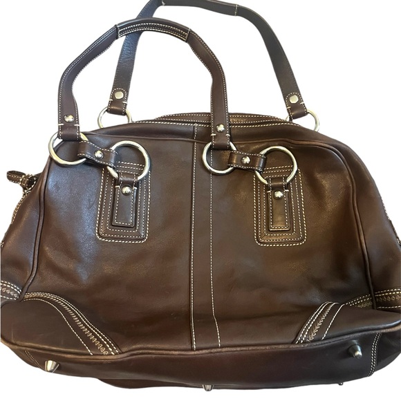 Coach 10581 Brown Leather Soho Large Satchel Carry All Bowling Bag Purse - Picture 3 of 10